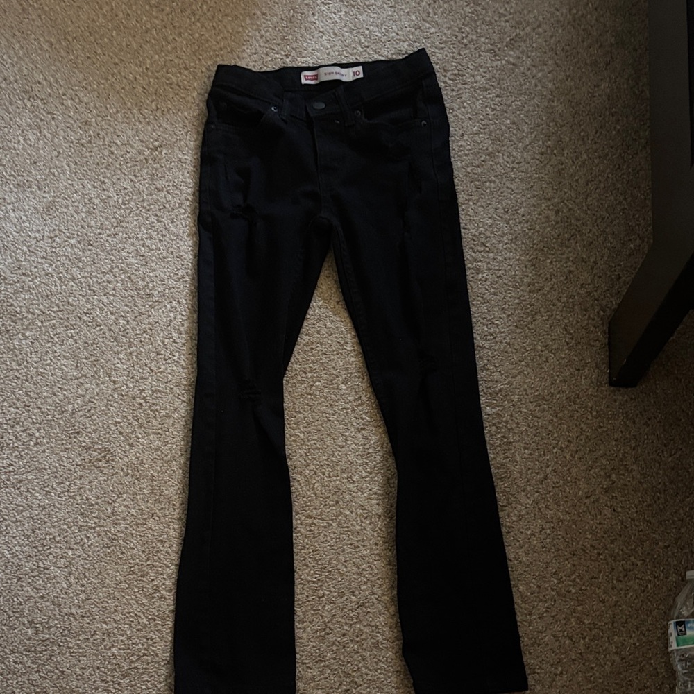 Black Straight-Leg Jeans